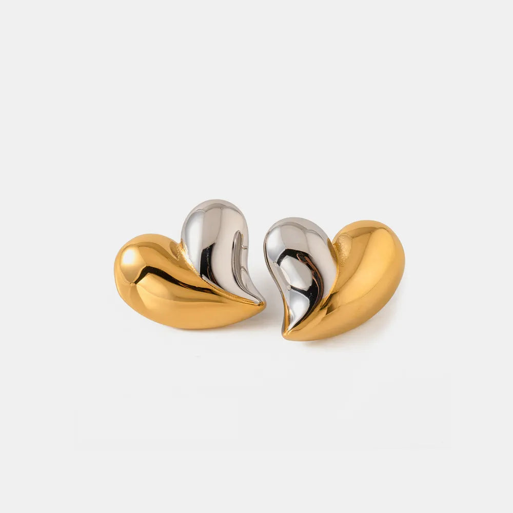 Heart Shape Stainless Steel Stud Earrings | Hypoallergenic