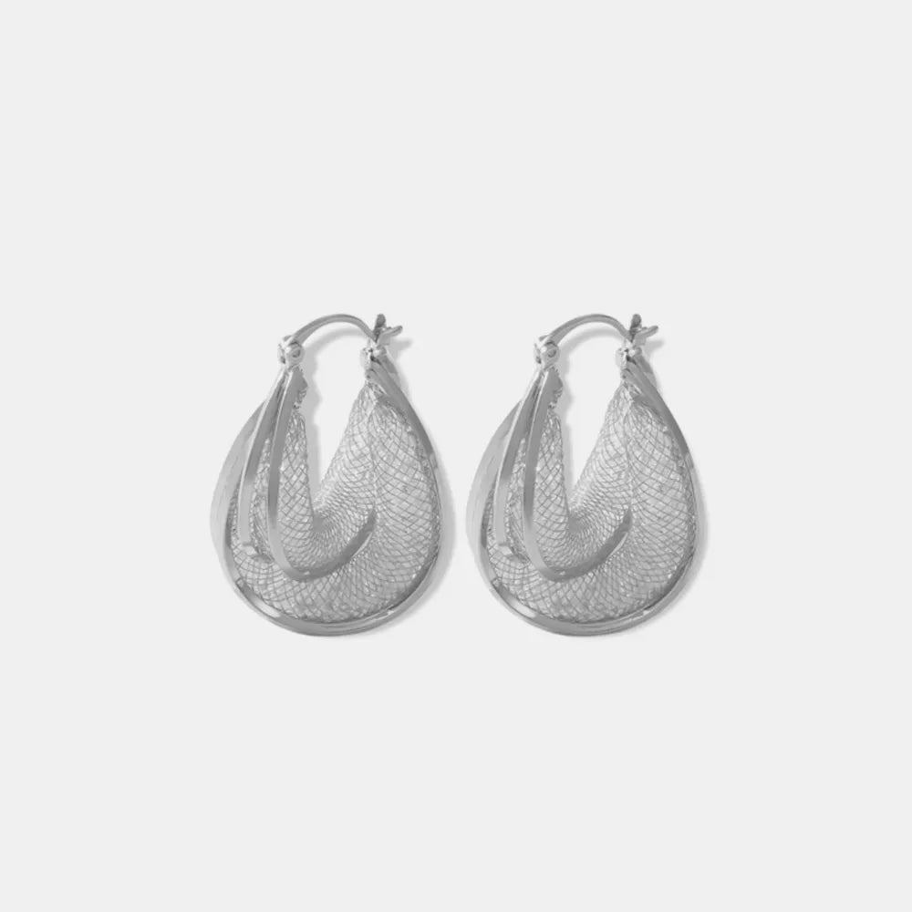 Copper Glass Stone U Shape Earrings | Statement Jewelry