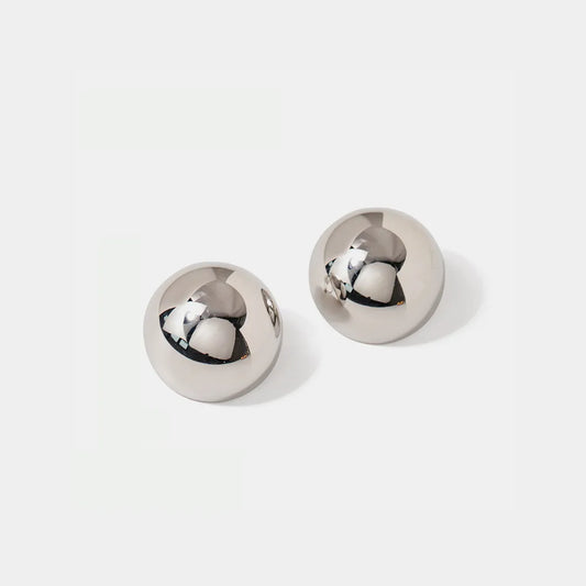 Hemispherical Stainless Steel Clip On Earrings | Non-Pierced Style