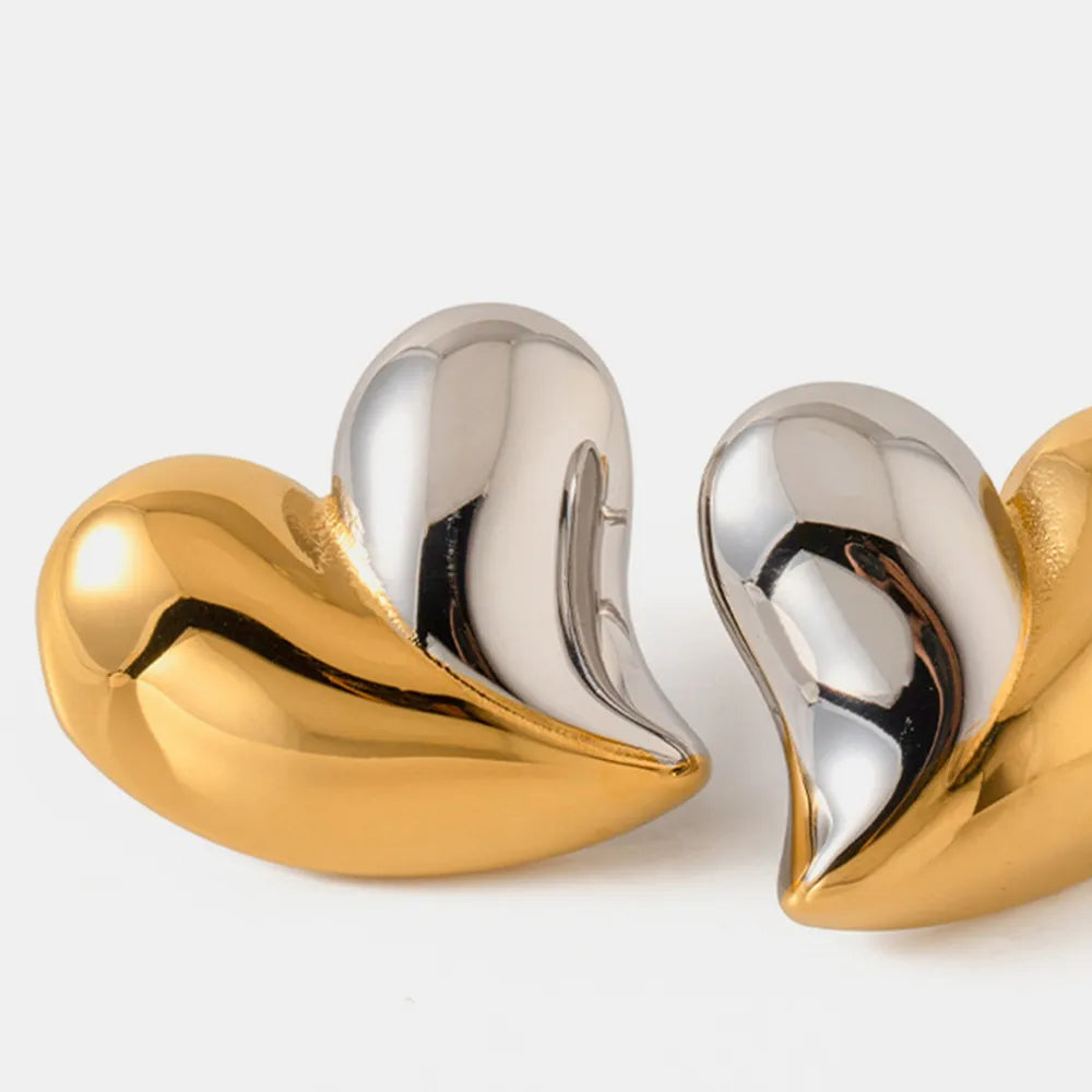 Heart Shape Stainless Steel Stud Earrings | Hypoallergenic