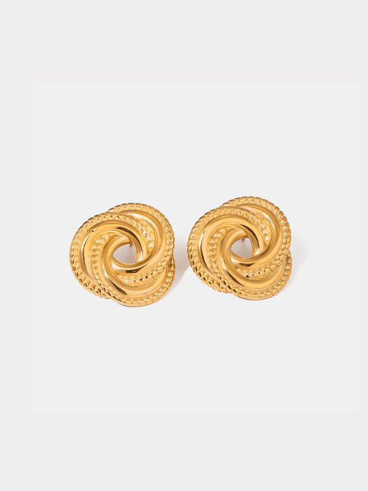 Stainless Steel Volution Stud Earrings | Modern Elegance


